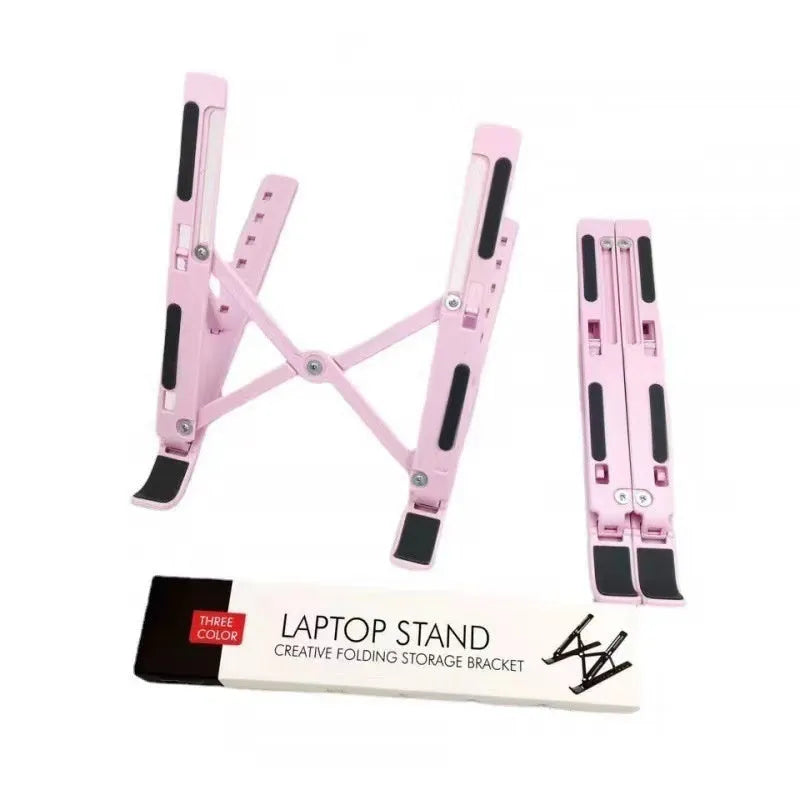 Silver aluminium alloy folding laptop stand for 16-18 inch devices with cloth carry bag