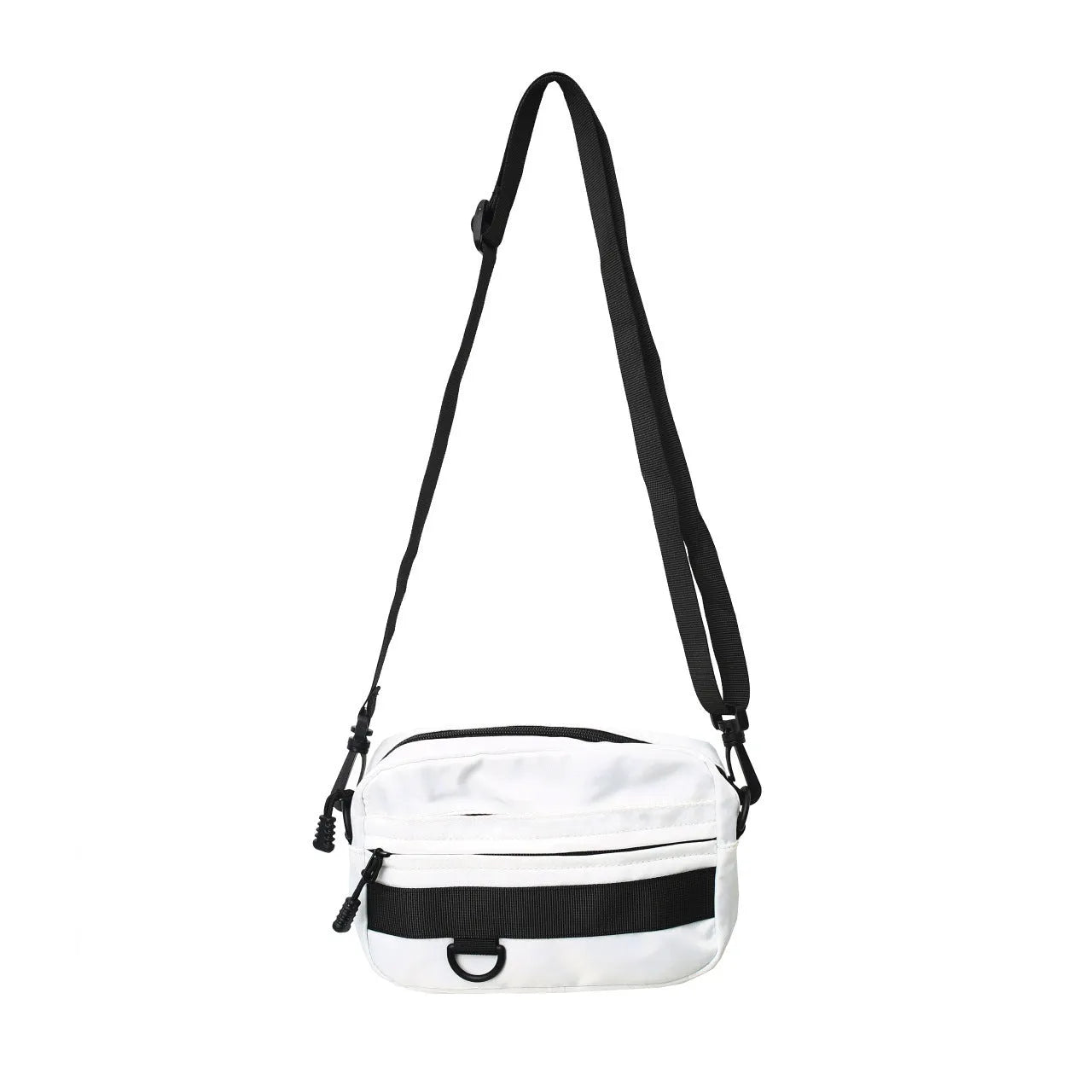 Men's nylon crossbody messenger bag in street style with sewing thread details