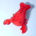 Red lobster stuffed dog toy with squeaker for small medium breeds