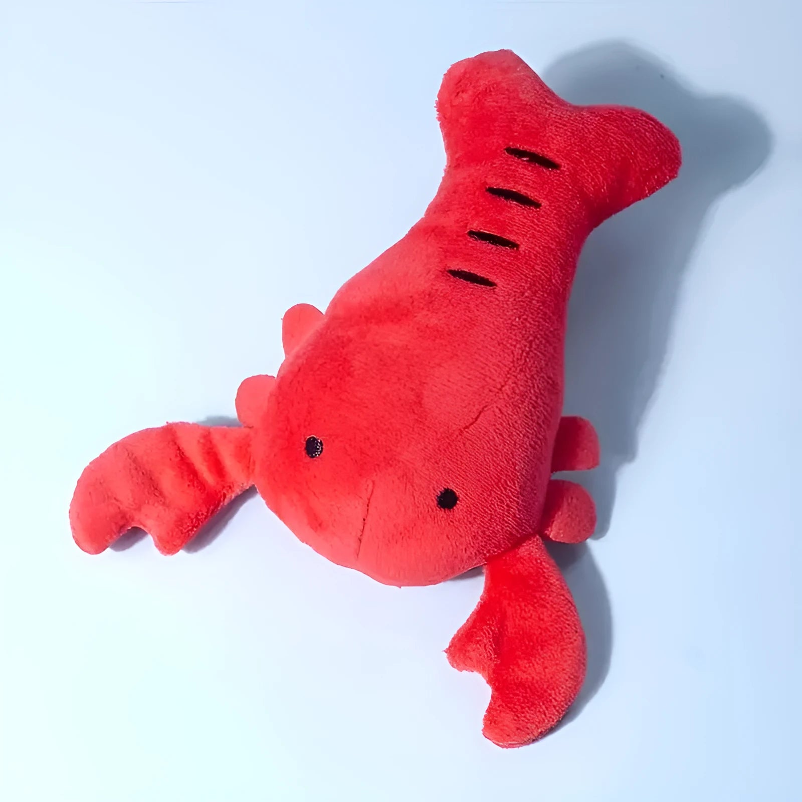 Red lobster stuffed dog toy with squeaker for small medium breeds