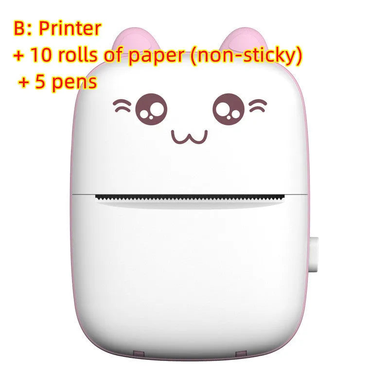 Mini portable Bluetooth thermal printer in green with dimensions 11x8x3.5cm and 160g weight