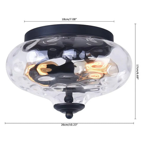 Modern minimalist embedded glass ceiling lamp with antique colour light for living room or bedroom