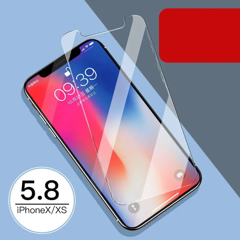 Tempered glass screen and rear protector for Apple iPhone models.