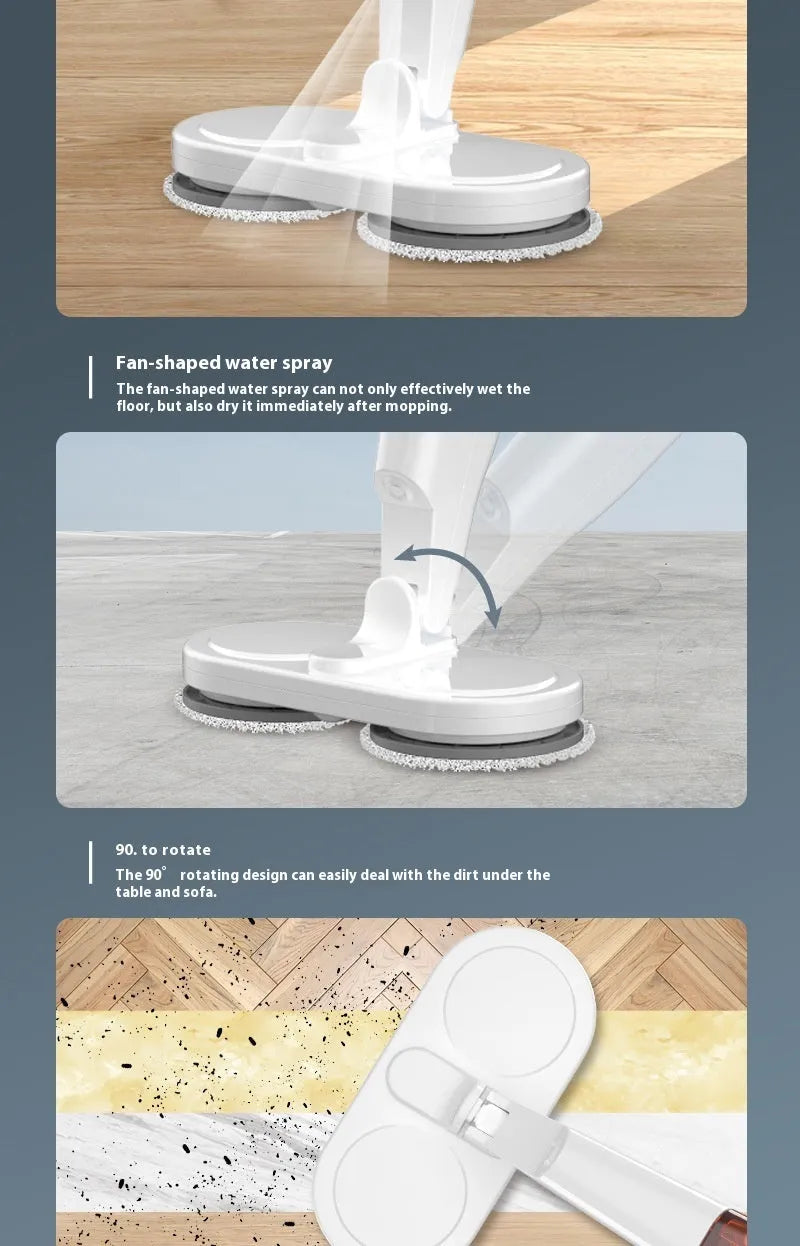 Wireless robotic floor cleaner with sweeping and mopping functions in S5 Green colour with USB charging cable