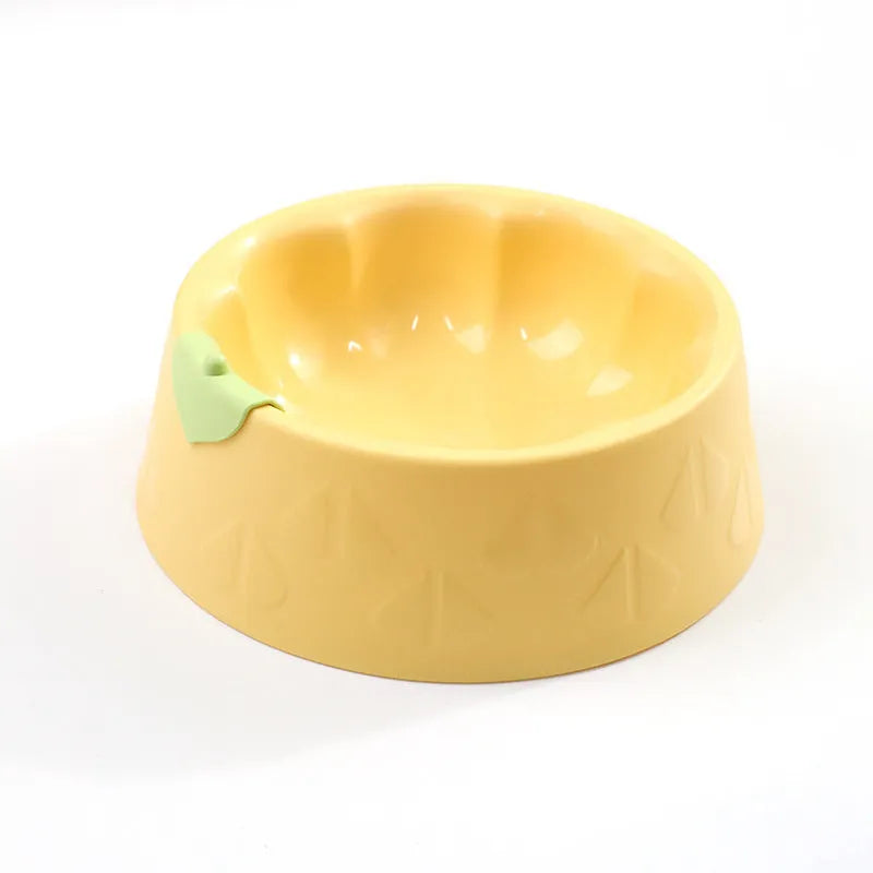 Plastic double pet bowl for cats and small dogs in flower-shaped design