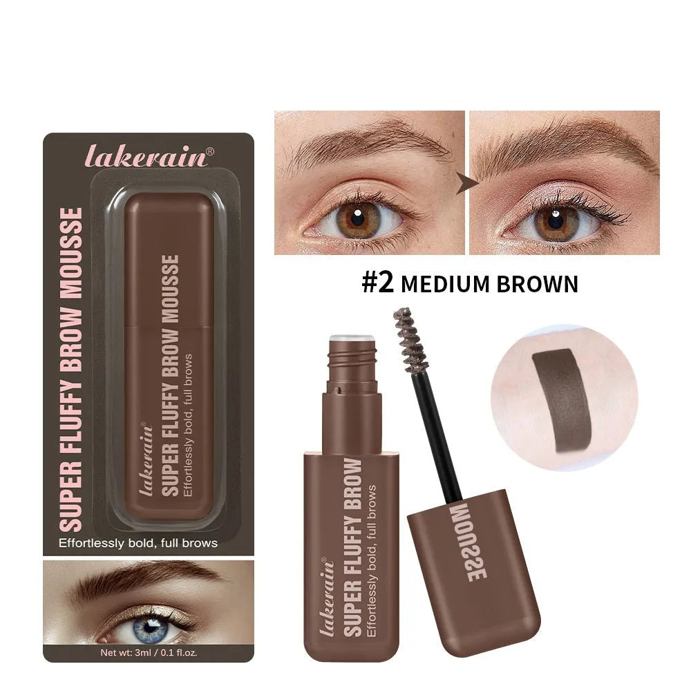 Eyebrow cream packaging showing six colour shade options for brow definition