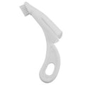 Red and white pet finger toothbrush for dogs and cats with silicone bristles and finger-sleeve design