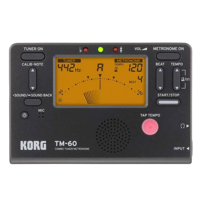 TM-60 black and white electronic metronome with tuner for piano and guitar