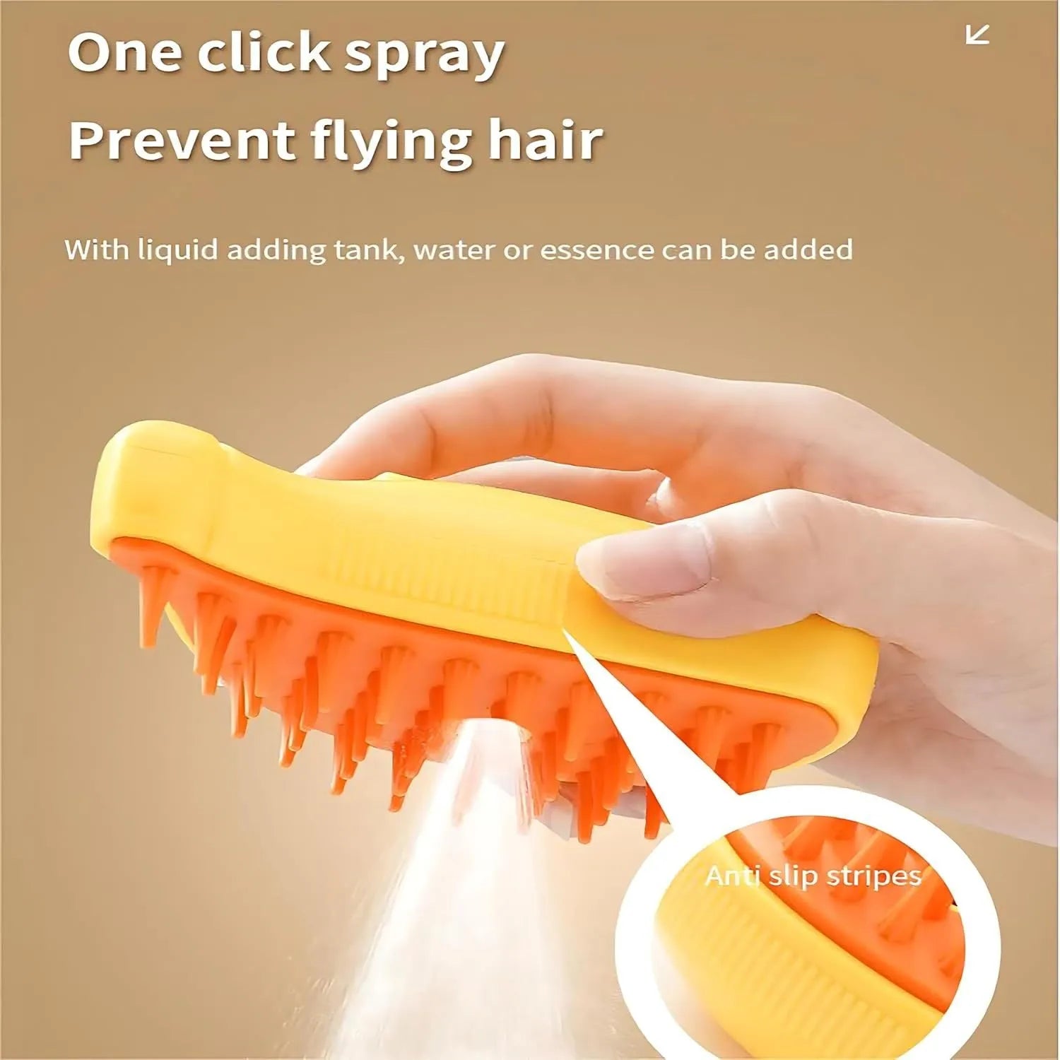 Green rechargeable cat steam brush with silicone teeth and paw-shaped ends for detangling, massage, and steam cleaning