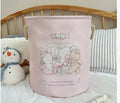 Foldable laundry basket with decorative removable cotton cover in choice of 12 patterns