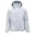 Men's thick cotton winter jacket in camouflage pattern with medium length cut