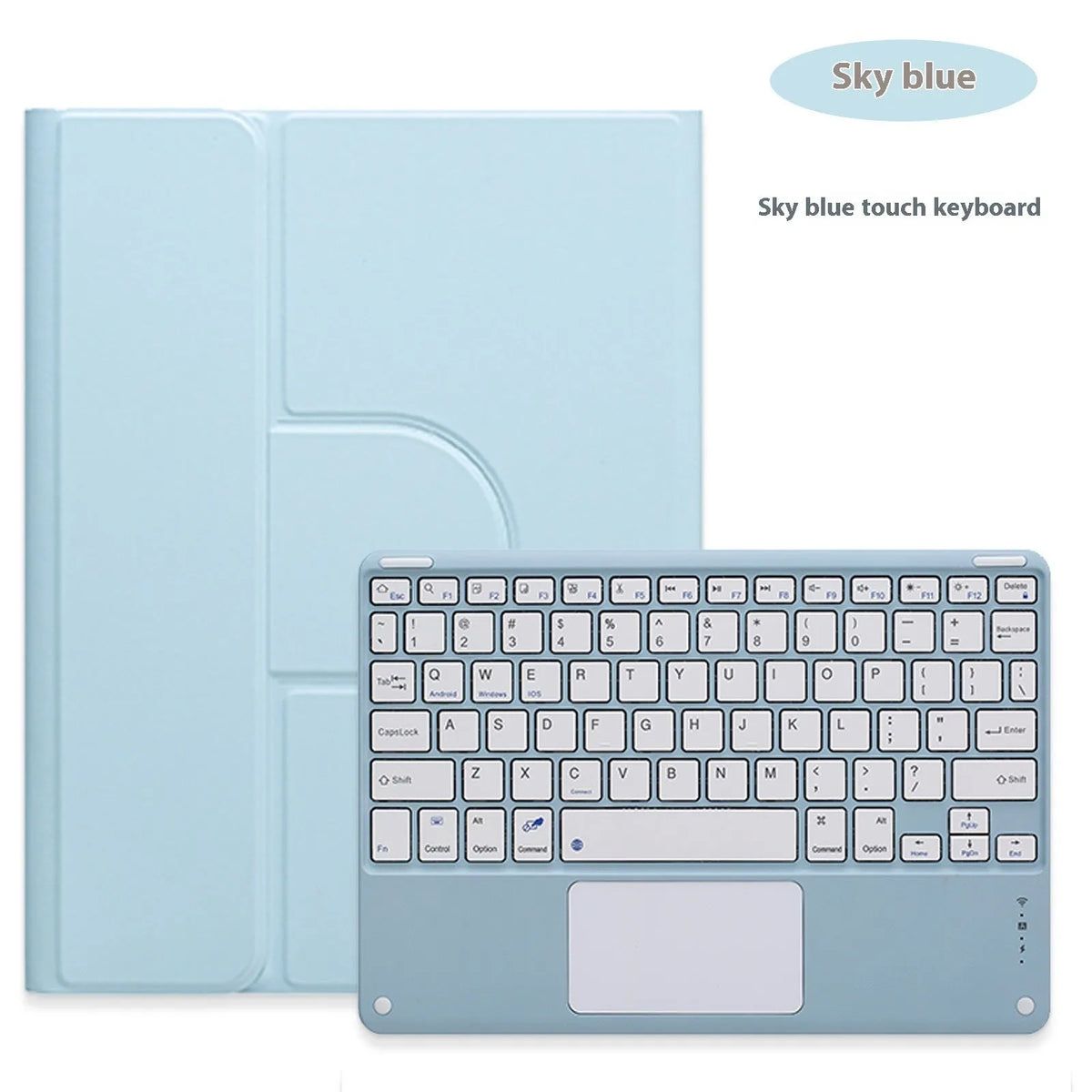 Acrylic rotating protective sleeve with pen slot for iPad keyboard case in black