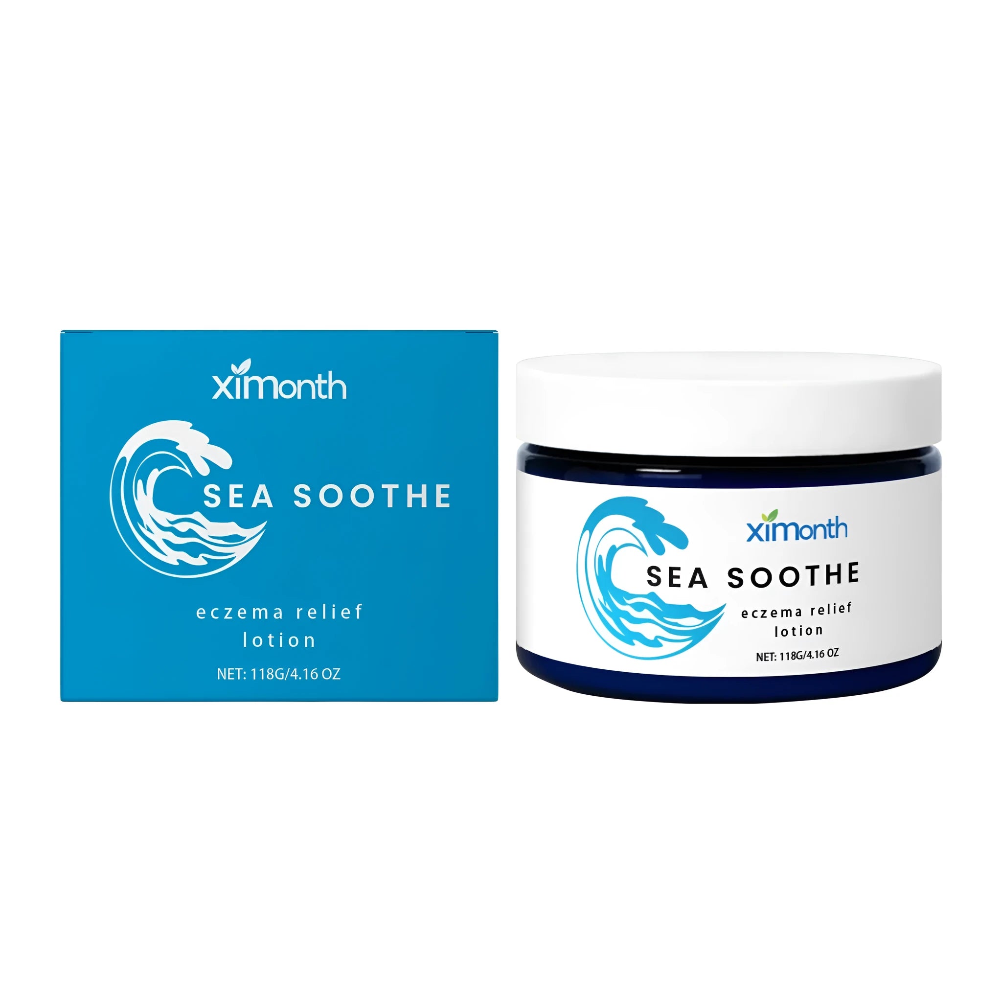 White jar of unscented barrier repair cream with mint leaves and shea butter, 118g
