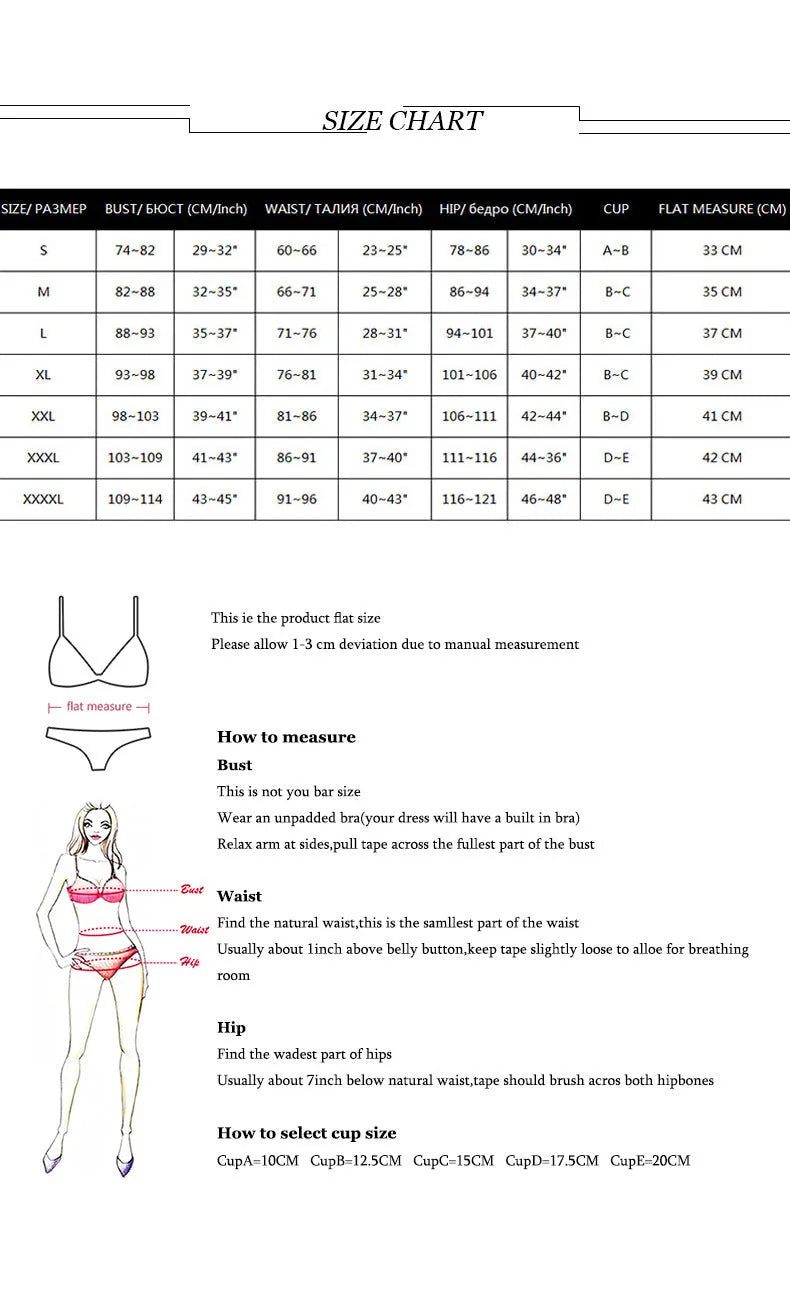 Three-piece backless push up bikini set in polyester fabric