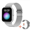 ZL54C smart watch with AMOLED screen displaying health stats, shown with Milan steel strap options.