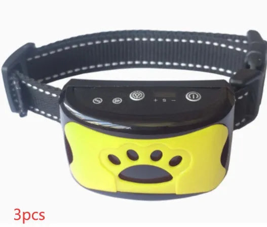 Waterproof rechargeable dog training collar with remote control in black colour