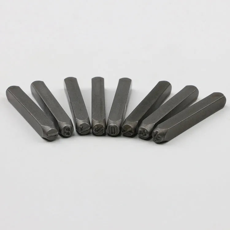36PCS numbers and letters steel seal set in storage box for jewellery printing
