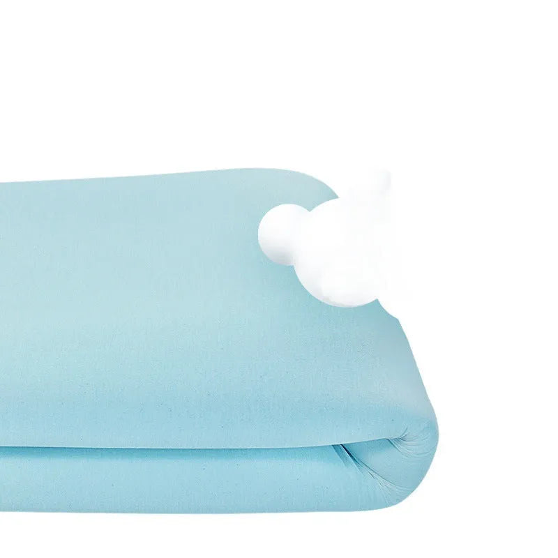 Thin gel memory cotton tatami mattress showing size and thickness options on a tatami mat.