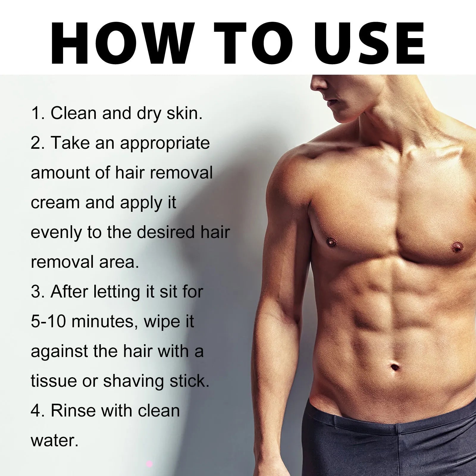 Men's 100ml depilatory cream for lip beard armpit hand and leg hair removal