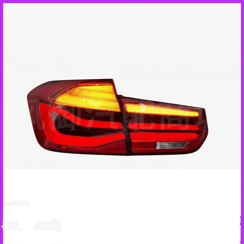 BMW 3 Series tail light assembly with streamer steering LED running lights in black smoke finish