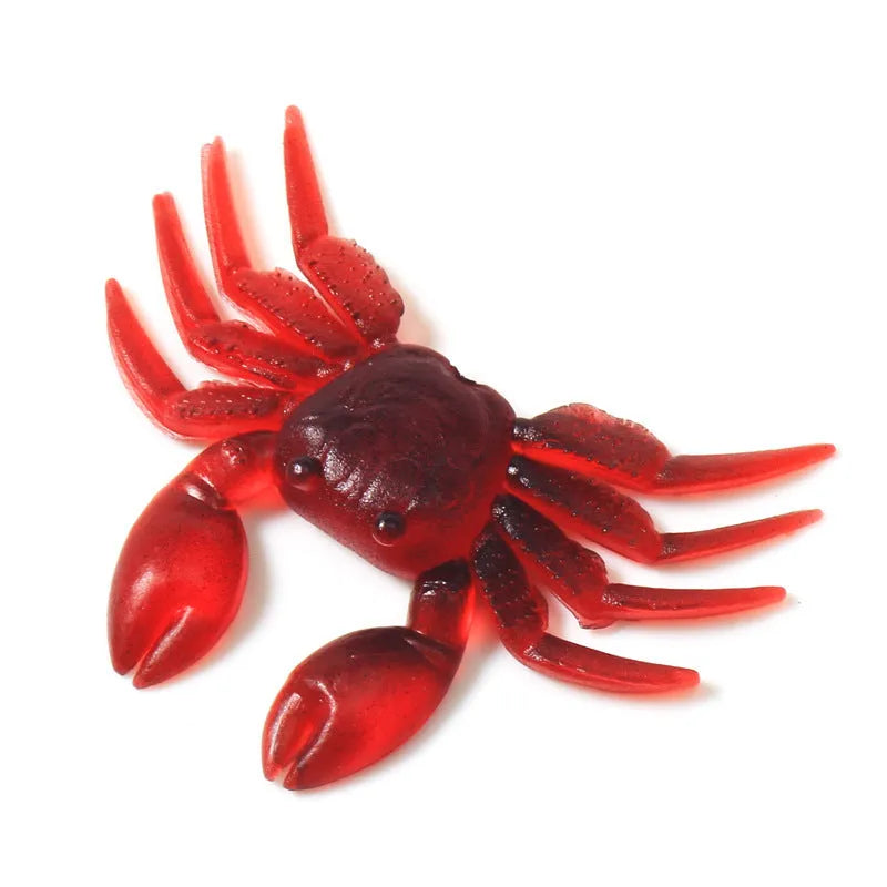 8cm PVC artificial crab fishing lure in brown and red colour options
