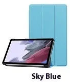 Lenovo Tab P12 protective case in apricot colour with a 3-fold stand open, showing the magnetic closure.