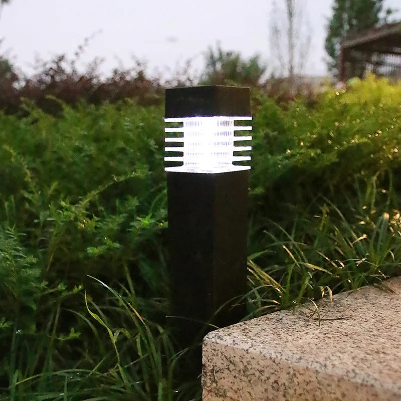 Solar lawn ground lamp with cuboid shape and waterproof IP65 rating for garden lighting