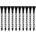 Black bamboo golf dowel pins with skull print in 70mm and 83mm lengths