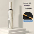 Triple folding men's umbrella with iron frame and NC fabric in open position
