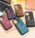 Leather phone case for Samsung Galaxy S25 Plus and S25 Ultra with double-layer printing, shown in black.