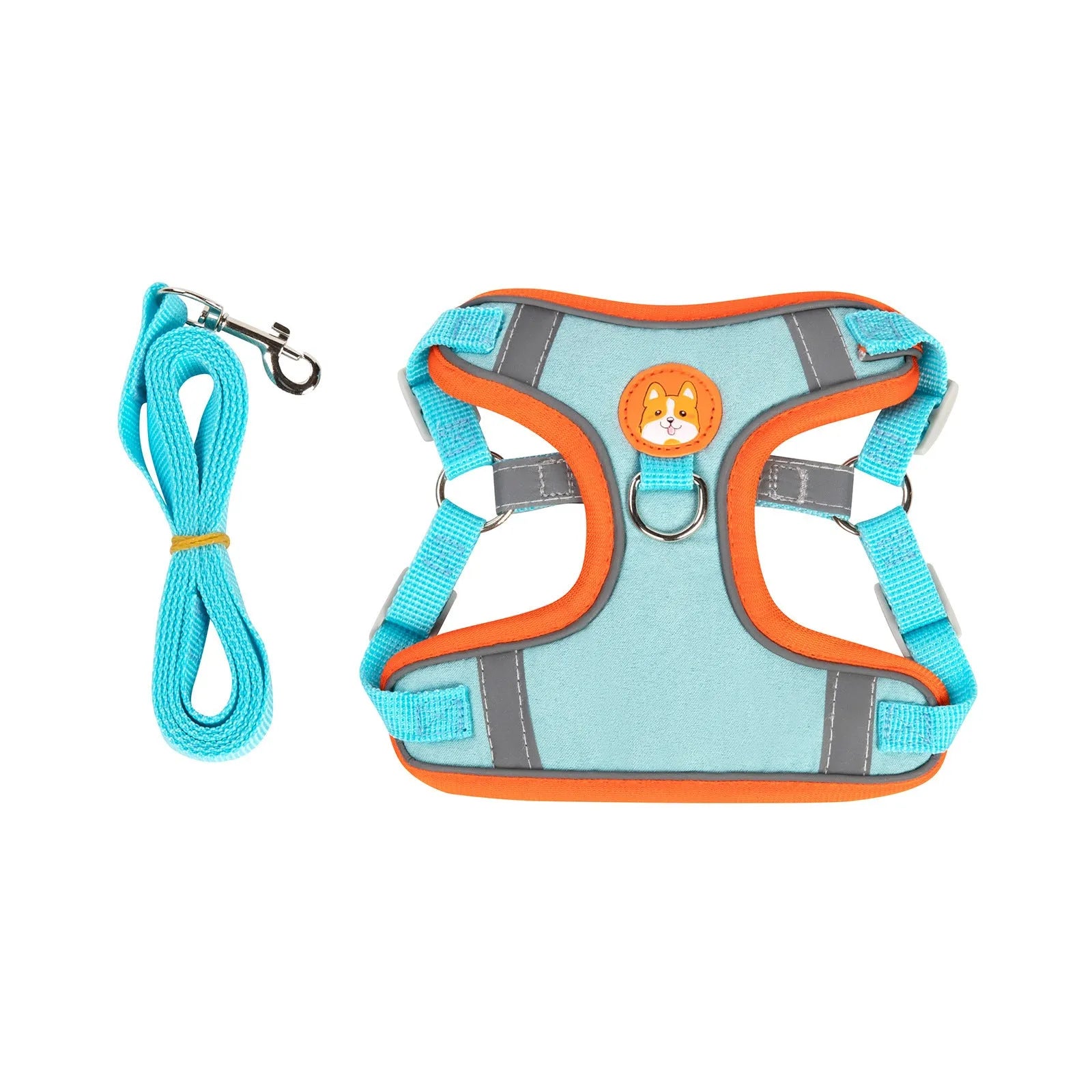 Adjustable dog harness with haulage rope and anti-breaking vest in multiple colours