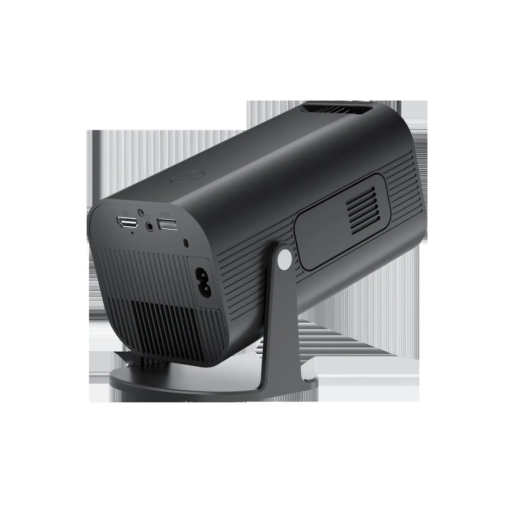 P330 portable mini projector in black and white colours with remote control and accessories