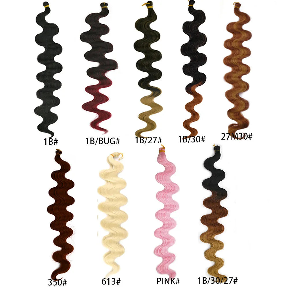 Wine red big wave 24-inch chemical fibre crochet wig extension on display