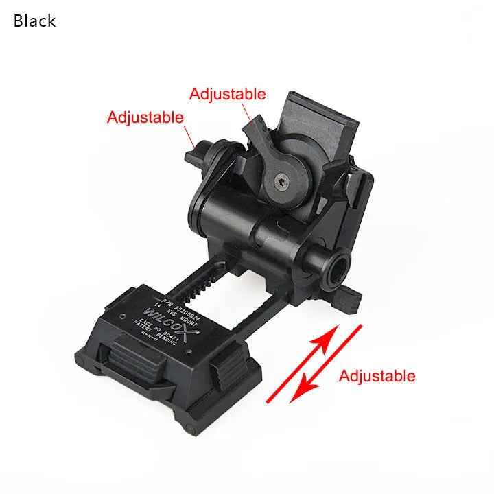 Metal alloy L4 G24 NVG fast helmet mount with breakaway base in strong dark earth colour.