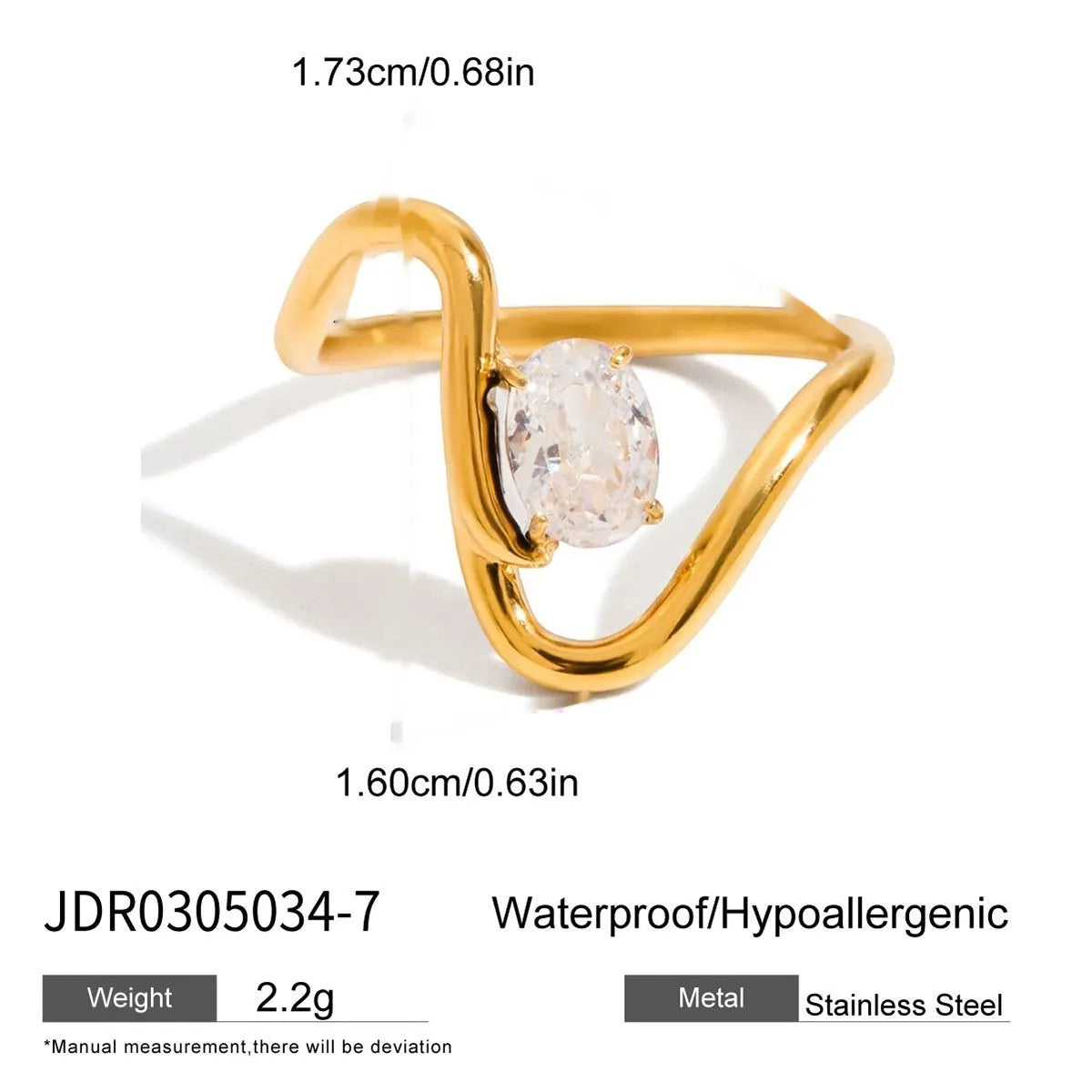 Men's geometric zircon ring in titanium steel on a grey background.