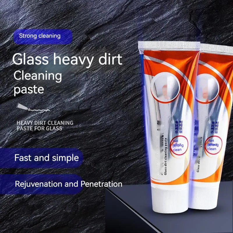 White car windshield cleaning paste in 65ml container for removing oil stains from glass