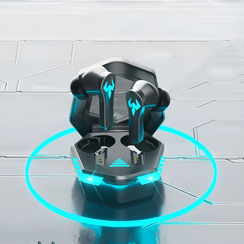 Black wireless in-ear sports gaming headset with Bluetooth 5.0 connectivity