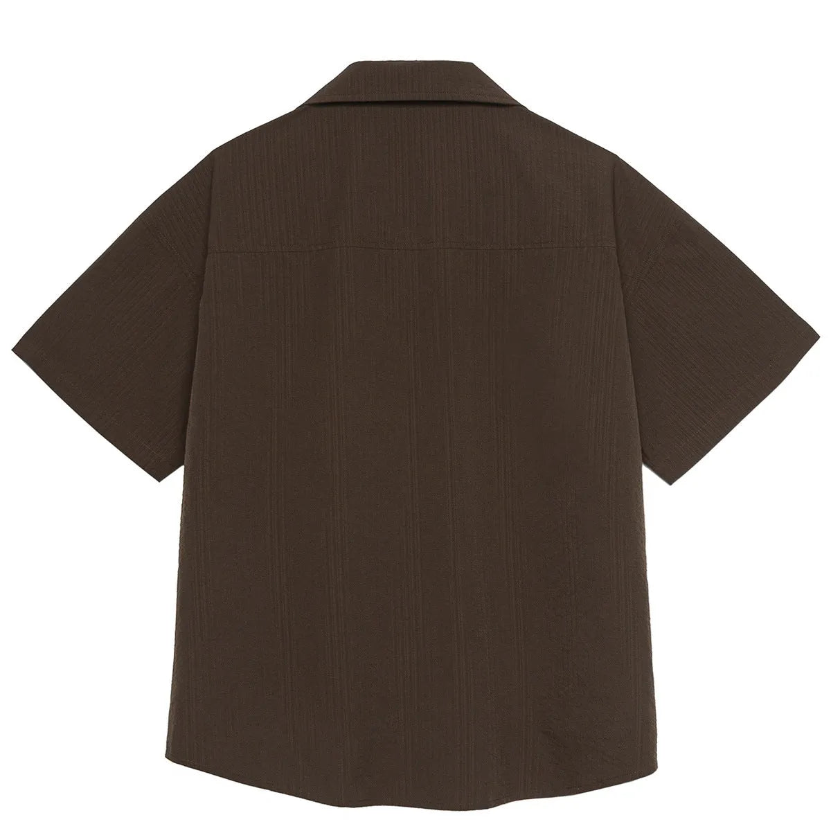 Brown coffee colour striped Cuban collar short sleeve outdoor waterproof shirt