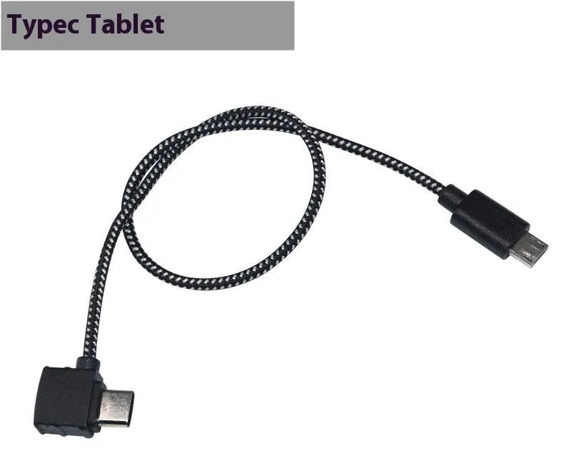 15cm remote control data cable with Type C connector and metal tip on white background