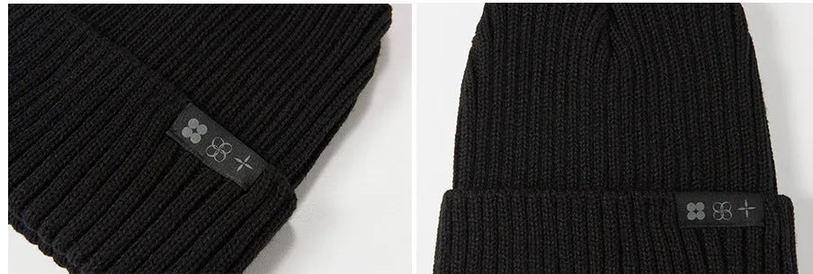 Black wool jacquard knit hat dome cap with letter patterns for adults