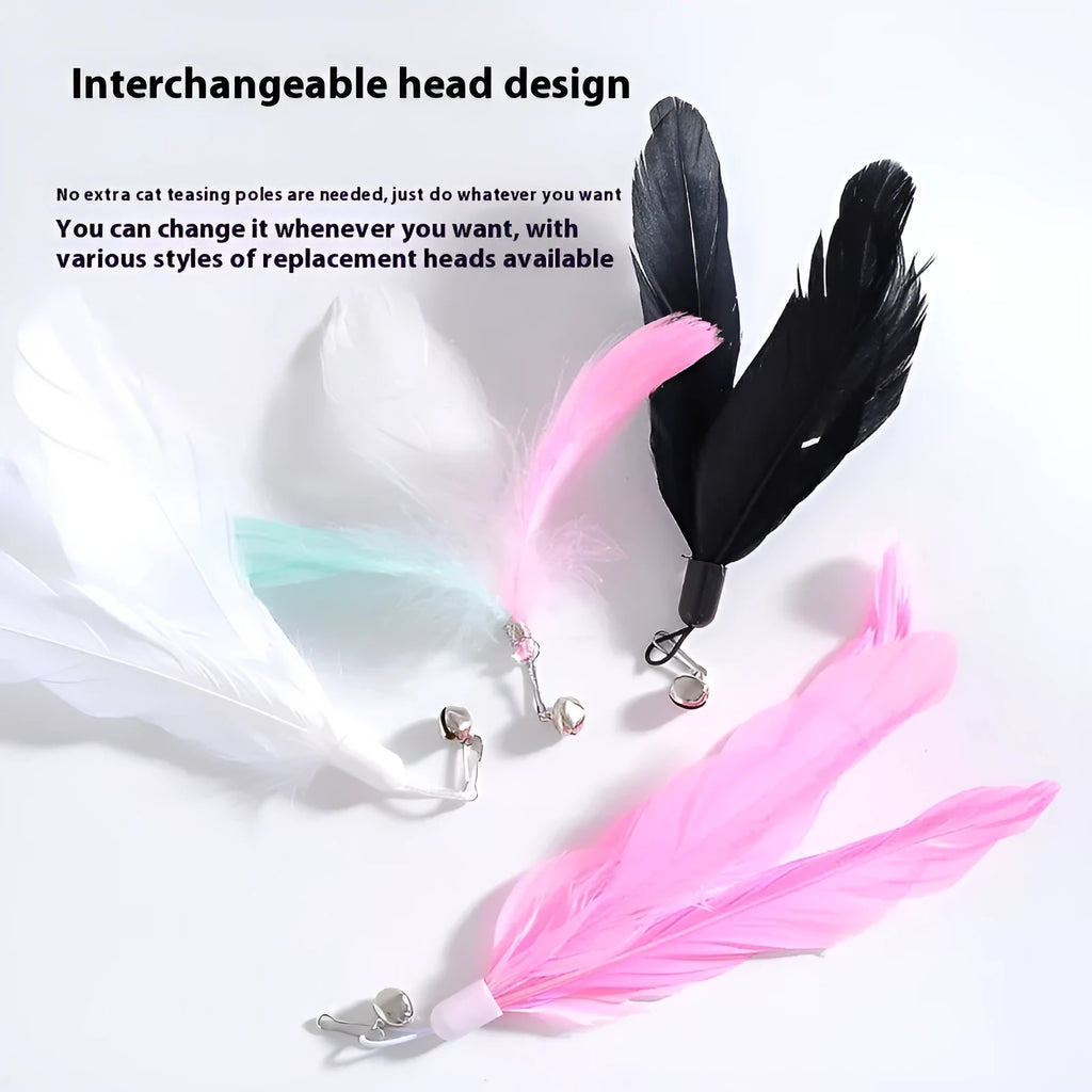 Cat teaser strong suction cup long brush holder toy with bell for indoor play with plastic construction