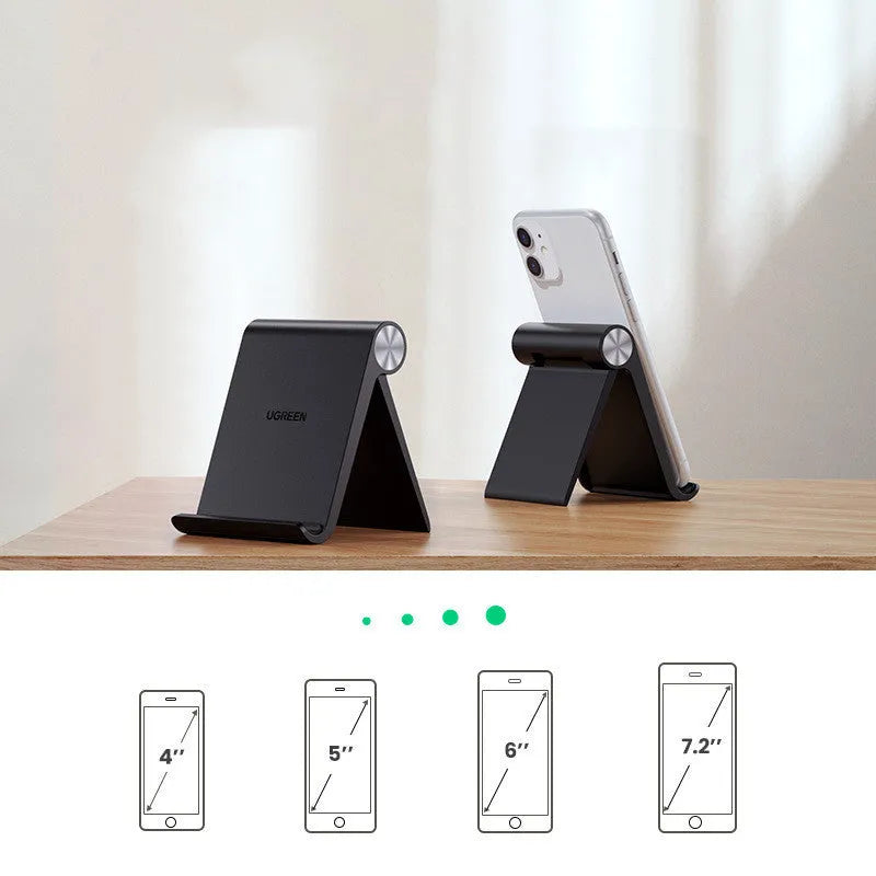 UGREEN LP106 portable phone holder with rotating lazy bracket in black, blue, and white colour options