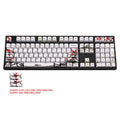 PBT Wangjiang plum blossom themed 109-key keycap set for mechanical keyboards, showing Korean and Japanese legends.