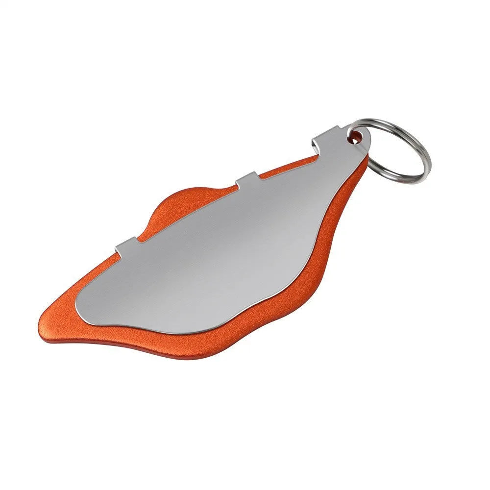 Mountain bike metal disc brake pad set in black or orange with adjustment flap
