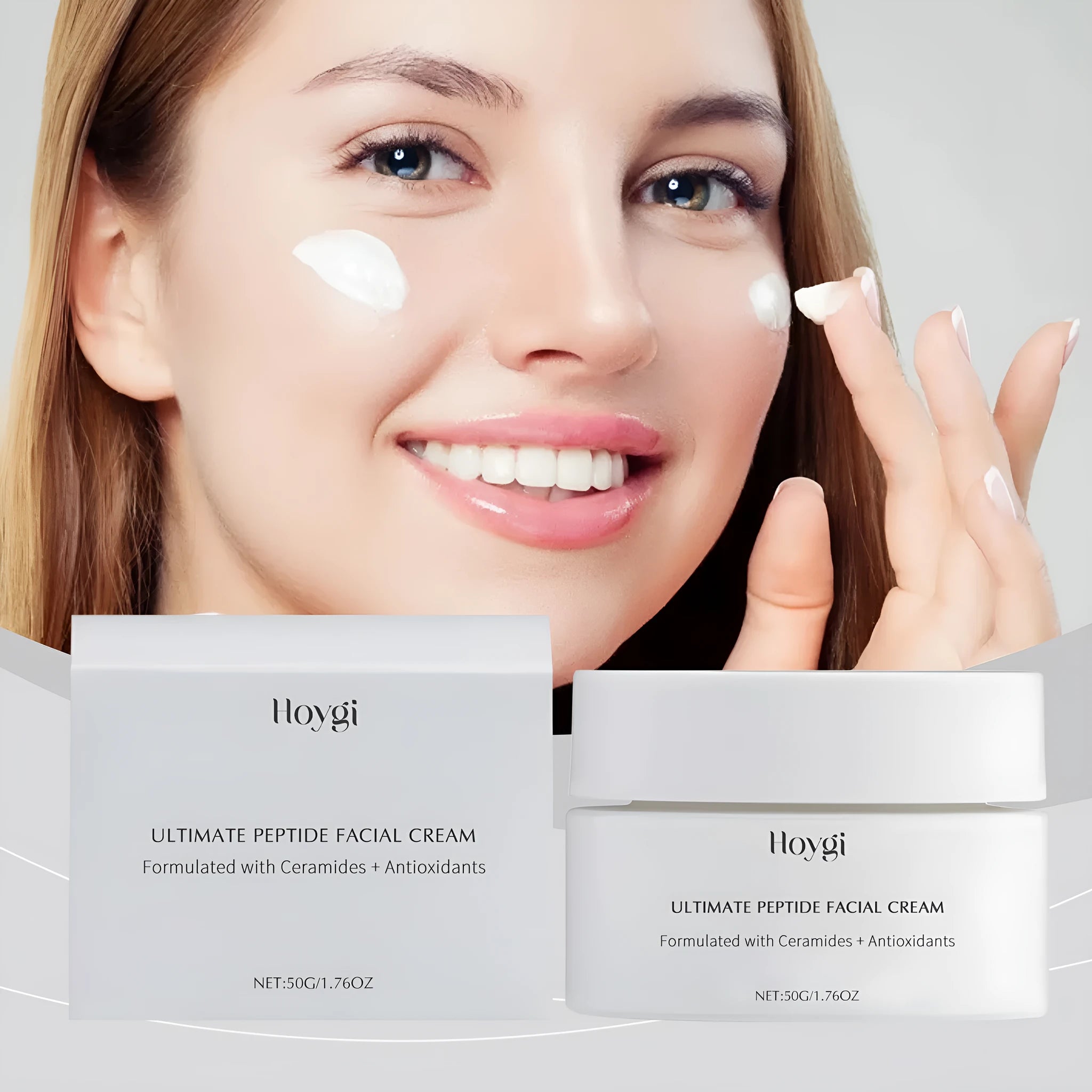 50g jar of deep nourishing facial cream with ceramide and peptides