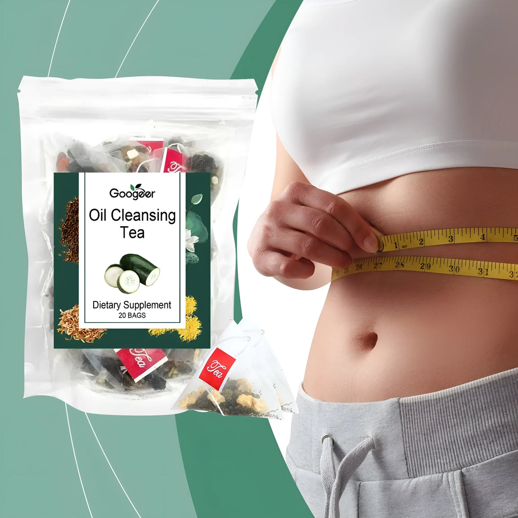 Googeer oil cleansing herbal tea body treatment box with 20 individual tea bags.
