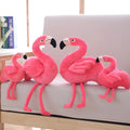 Pink flamingo plush toy with short plush fabric