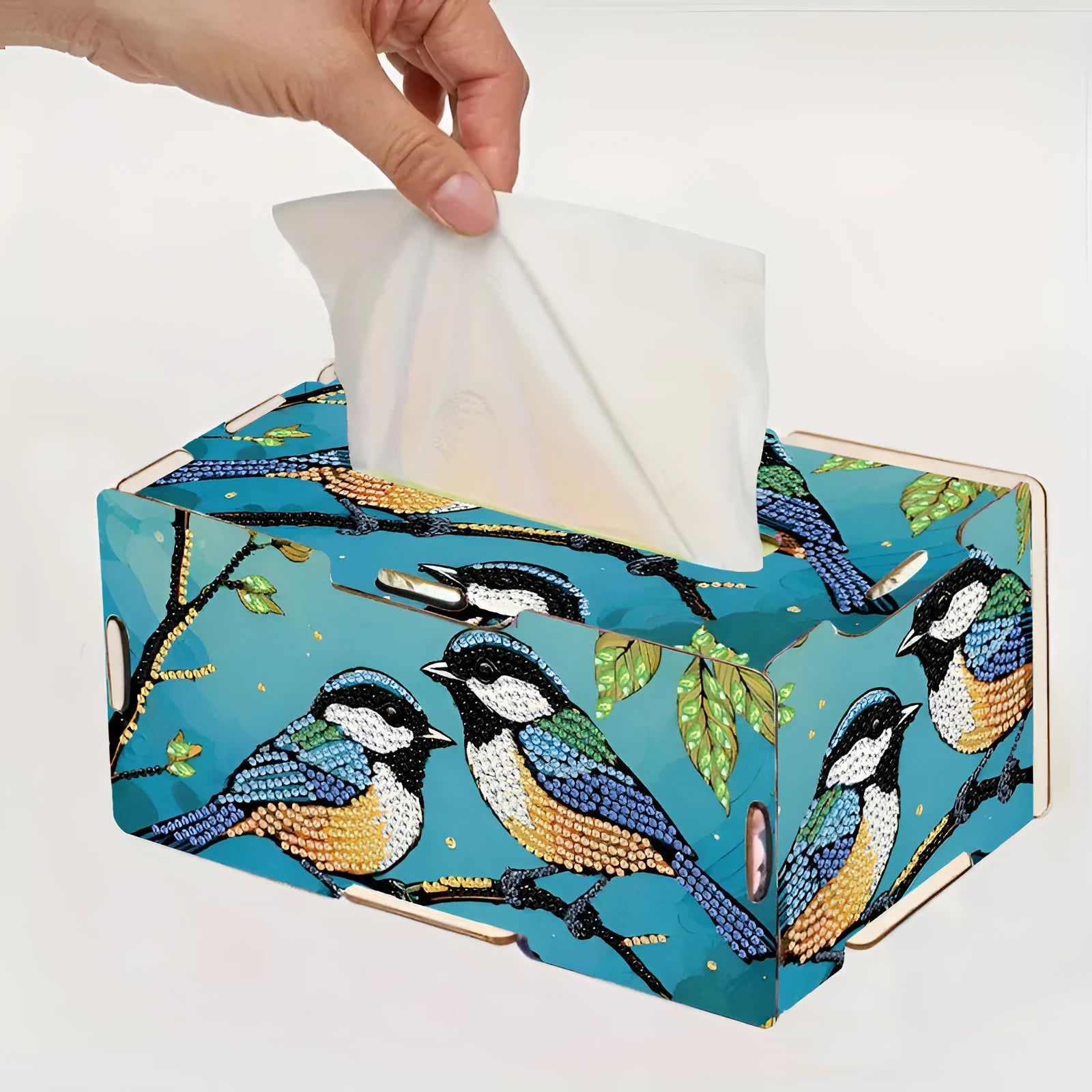 Handmade diamond painting mosaic tissue box cover wooden frameless modern simplicity style
