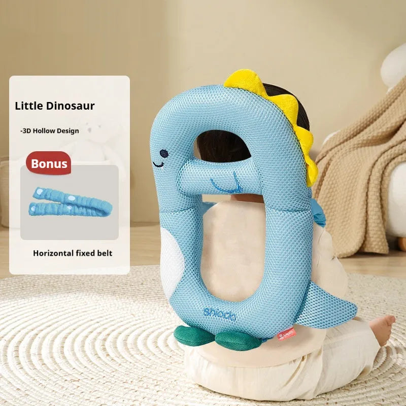 Baby anti-collision pillow and kneepad set in cartoon dinosaur, bee, rabbit, and chicken designs