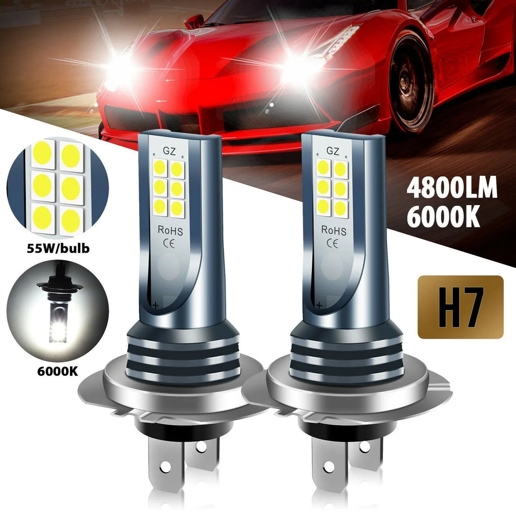 Automotive LED fog lamp bulb with aviation aluminium housing and 12 SMD chips